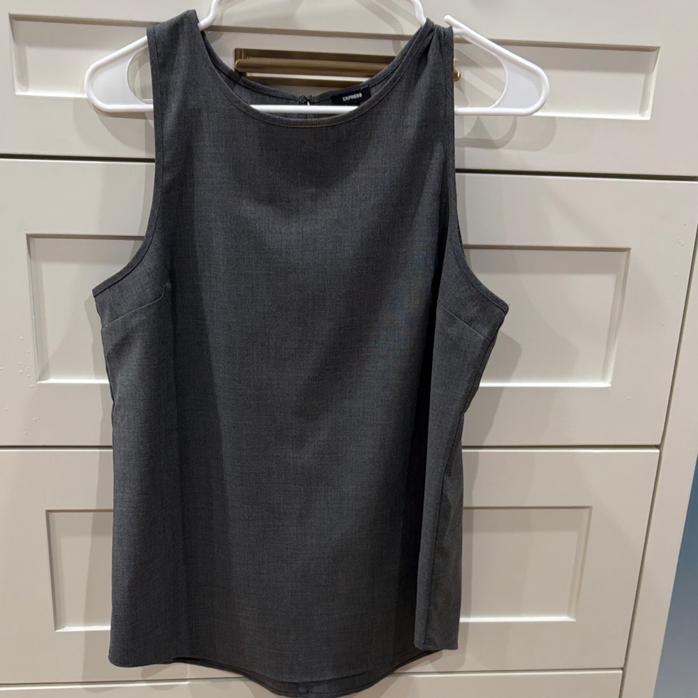 Express Charcoal Sleeveless Top